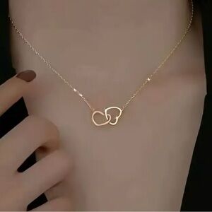 Double Heart Pendent Necklace